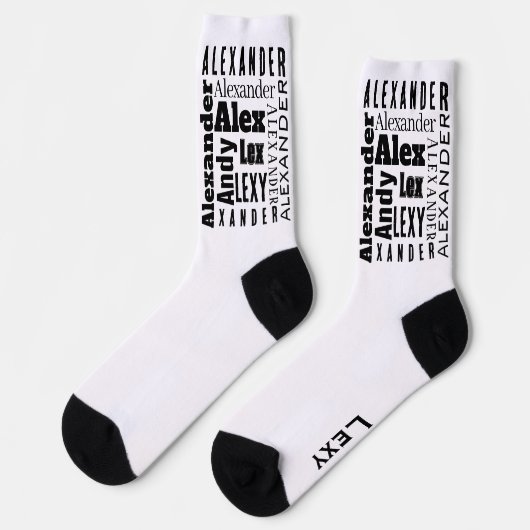Typografie - Ihr Name oder Ihr Zitat - Alphabet Socken (Linkes Detail)