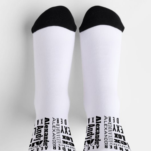 Typografie - Ihr Name oder Ihr Zitat - Alphabet Socken (Oben)