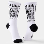 Typografie - Ihr Name oder Ihr Zitat - Alphabet Socken (Gewinkelt)