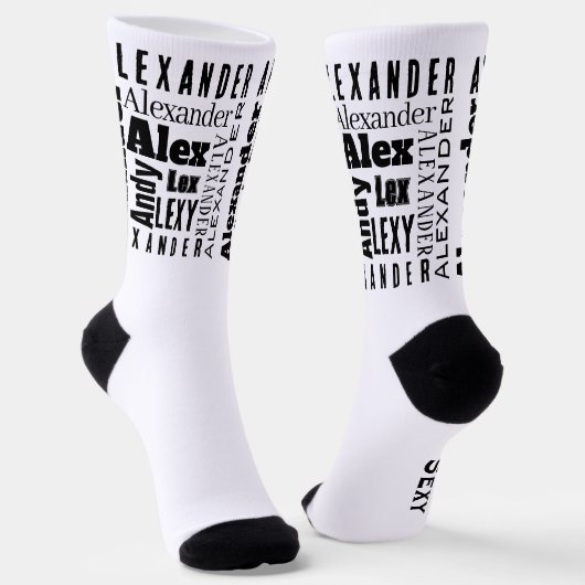 Typografie - Ihr Name oder Ihr Zitat - Alphabet Socken (Gewinkelt)