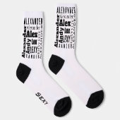 Typografie - Ihr Name oder Ihr Zitat - Alphabet Socken (Rechts)