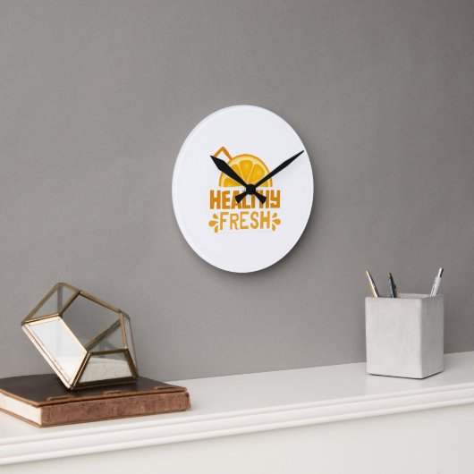 Typografie Illustrationskunstwerk Runde Wanduhr (Büro)