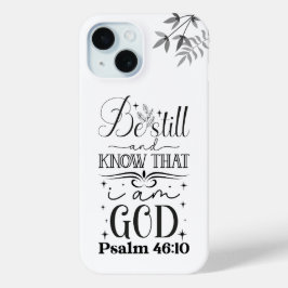 Typografie im Schwarzen Text, Psalm 46:10-Schrift Case-Mate iPhone Hülle