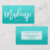 Typografie-Imitat-Aqua-Glitter des Visitenkarte (Vorne/Hinten)