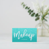 Typografie-Imitat-Aqua-Glitter des Visitenkarte (Stehend Vorderseite)