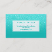 Typografie-Imitat-Aqua-Glitter des Visitenkarte (Rückseite)