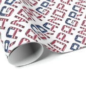 Typografie in amerikanischen Opa-US Flagge Geschenkpapier (Rolleneckpunkt)