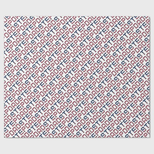 Typografie in amerikanischen Stepdad-US Flagge Geschenkpapier (Flach)