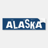 Typografie in Blau und Weiß der Alaska Autoaufkleber (Vorne)