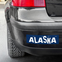 Typografie in Blau und Weiß der Alaska