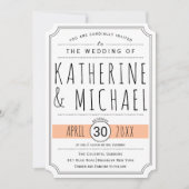 Typografie in den invertierten Ecken Hochzeit Einladung (Vorderseite)