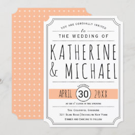 Typografie in den invertierten Ecken Hochzeit Einladung