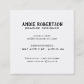 Typografie in Grau-Designer Quadratische Visitenkarte (Rückseite)