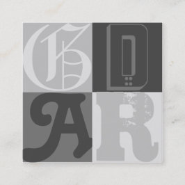 Typografie in Grau-Designer Quadratische Visitenkarte