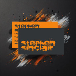 Typografie in Schwarz und Orange Visitenkarte