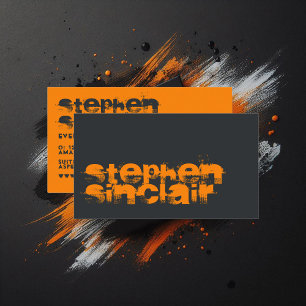 Typografie in Schwarz und Orange Visitenkarte