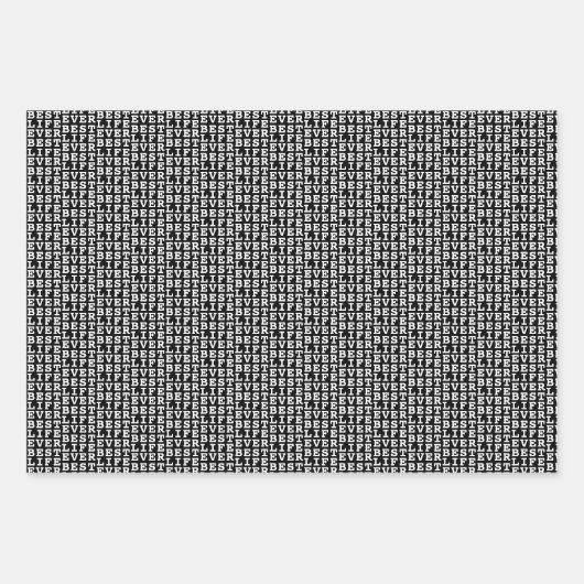 Typografie in Schwarz und Weiß Geschenkpapier Set (Vorderseite 3)