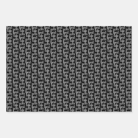 Typografie in Schwarz und Weiß Geschenkpapier Set (Vorderseite 2)