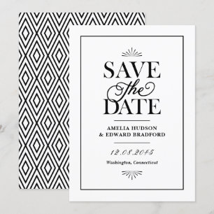 Typografie in Schwarz und Weiß Save The Date