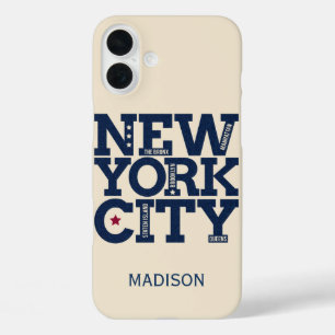 Typografie-individuelle Name in New York iPhone 16 Plus Hülle