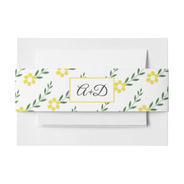 Typografie Initialen gelbe Blume Muster Hochzeit Einladungsbanderole