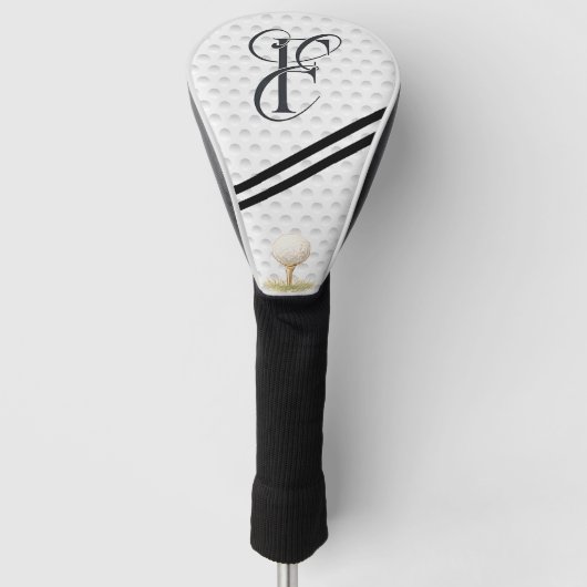 Typografie Initialen Monogramm E+F Golf Headcover (Vorderseite)