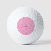 Typografie Initialen Name Vorlage Pink Monogramm Golfball (Vorderseite)