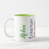 Typografie, inspirierende Ruhestandsworte Zweifarbige Tasse (Links)