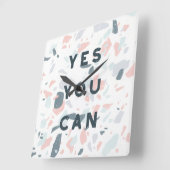 Typografie - Ja, Sie können Quadratische Wanduhr (Winkel)