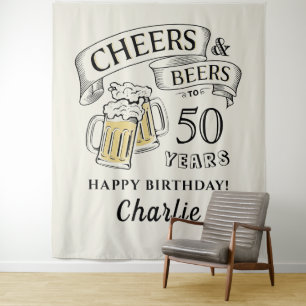 Typografie jubelt und biert jedes Alter Geburtstag Wandteppich