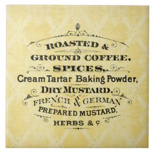 Typografie Kaffee und Gewürze Vintage-Werbung Fliese