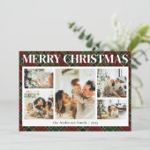 Typografie Karierte FotoCollage Weihnachten (Stehend Vorderseite)