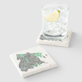 Typografie-Karte Bronx New York City Steinuntersetzer (Seitenansicht)