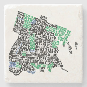 Typografie-Karte Bronx New York City Steinuntersetzer
