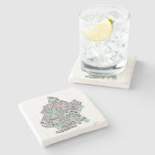 Typografie-Karte Brooklyns New York City Steinuntersetzer (Seitenansicht)