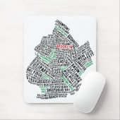 Typografie-Karte Brooklyns NYC Mousepad (Mit Mouse)