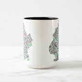 Typografie-Karte Brooklyns NYC Zweifarbige Tasse (Mittel)