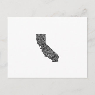 Typografie-Karte in Kalifornien Postkarte