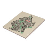 Typografie-Karten-Fliese Brooklyns New York Fliese (Seite)