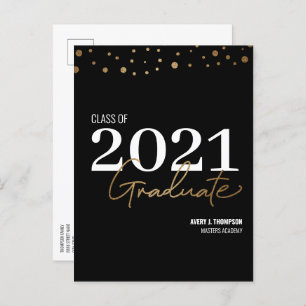 Typografie-Klasse 2021 Graduate Personalisiert Ankündigungspostkarte