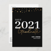 Typografie-Klasse 2021 Graduate Personalisiert Ankündigungspostkarte (Vorne/Hinten)