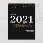 Typografie-Klasse 2021 Graduate Personalisiert Ankündigungspostkarte (Vorderseite)