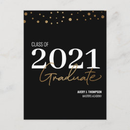 Typografie-Klasse 2021 Graduate Personalisiert Ankündigungspostkarte