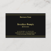 Typografie Klassischer alter Schriftart Schwarz-Go Visitenkarte (Rückseite)