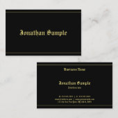 Typografie Klassischer alter Schriftart Schwarz-Go Visitenkarte (Vorne/Hinten)