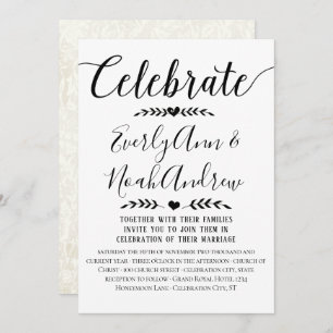 Typografie Kraft Paper Wedding Einladungen