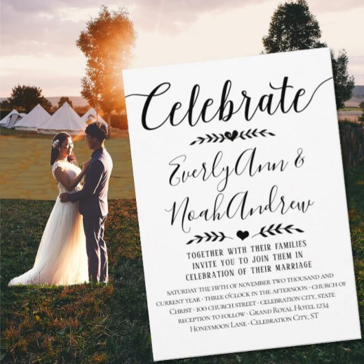 Typografie Kraft Paper Wedding Einladungen