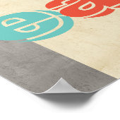 Typografie Küchenplakat essen grau und ekru Poster (Ecke)