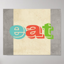 Typografie Küchenplakat essen grau und ekru Poster