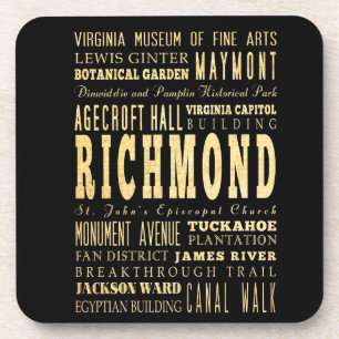 Typografie Kunst der Stadt Richmond Virginia Untersetzer